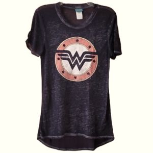 Wonder Woman Black Burnout Short Sleeve Logo Shirt Size‎ Small